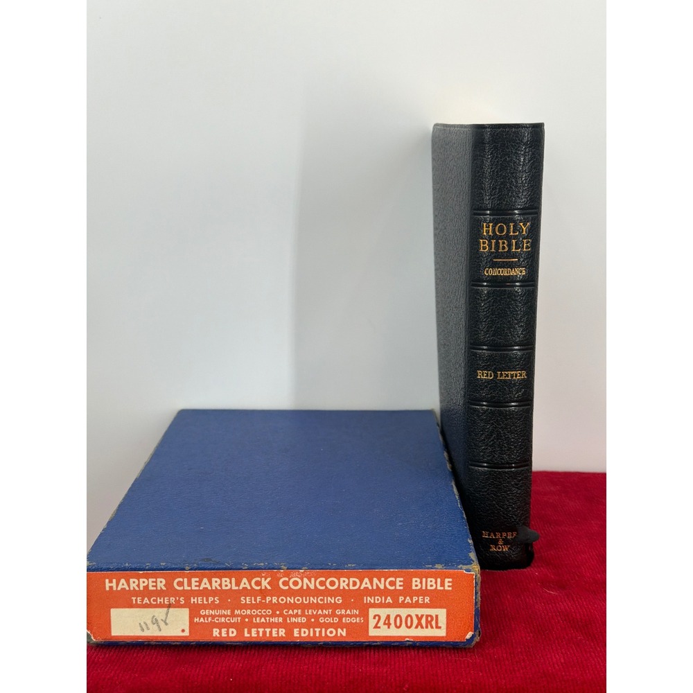 Harper Clearblack Concordance Bible KJV Red Letter Morocco Leather 2400XRL Boxed